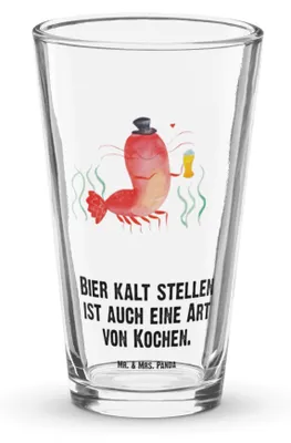 Produktbild von Mr. & Mrs. Panda Glas Hummer Weizen - Transparent - Geschenk, Cocktailglas, Kneipe, Pintglas, Wirtschaft, Gasthaus, Bierglas, Tumbler, Kochen, Bier, Meer, Garnelen