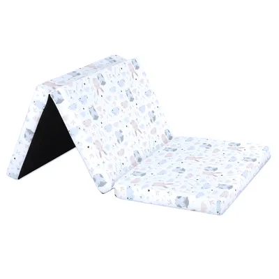 Produktbild von Reisebettmatratze 60x120cm faltbar - dicke Faltmatratze für Baby und Kinder Matratze Reisebett Baumwolle Bezug abnehmbar Eulen