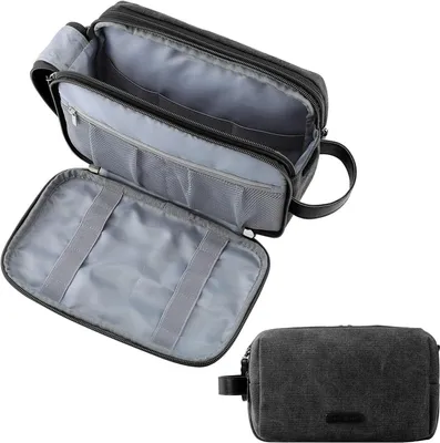 Image de BAGSMART Trousse de toilette de voyage pour homme Double fermeture éclair 5L 2noir