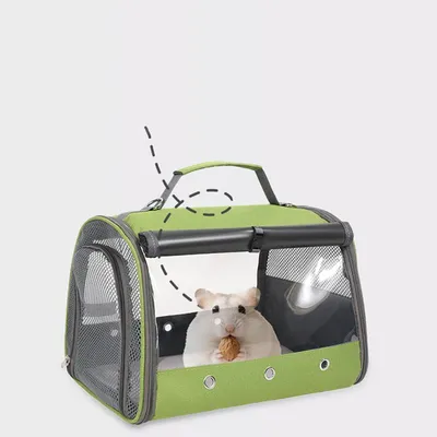 Productafbeelding van INF Opvouwbare lichtgewicht waterdichte nylon draagtas voor kleine huisdieren – PVC oprolbare kooi voor papegaaien en hagedissen, schouder/hand/crossbody draagopties