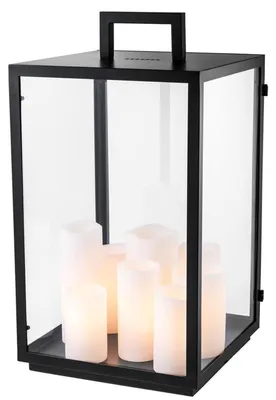 Produktbild von Casa Padrino Luxus Tischleuchte Schwarz 35 x 35 x H. 65 cm - Hotel Restaurant Tischlampe