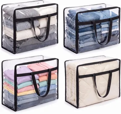 Obrázek produktu pro Průhledné úložné sáčky na oblečení - sada 4 kusů - objem 40 litrů - materiál: PVC