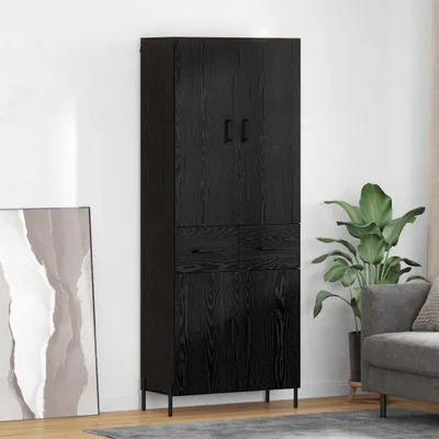 Immagine prodotto di vidaXL Credenza nera look rovere 69,5 x 34 x 180 cm materiale a base di legno
