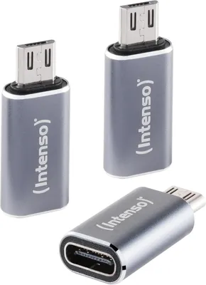 Imagen del producto de Intenso 7600213 Intenso 3-pack USB Adapter USB-C -> USB-Micro C480M Aluminiu