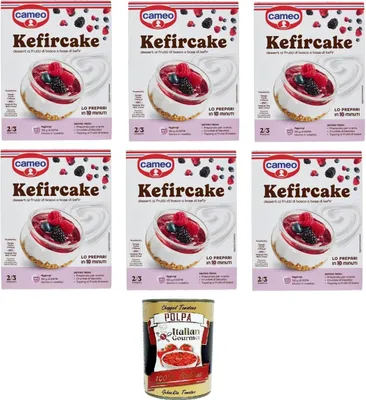 Produktbild von Cameo Kefircake Beerendessert auf Kefirbasis 6x100g + Italian Gourmet polpa 400g