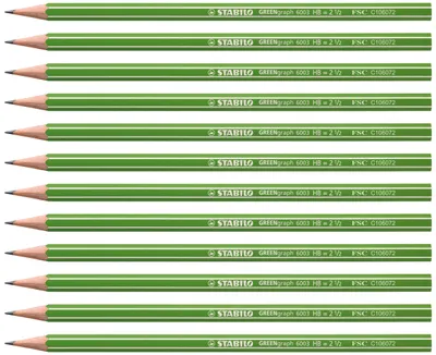 Produktbild von Umweltfreundlicher Bleistift - STABILO GREENgraph - Härtegrad HB - 12er Pack