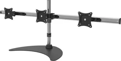 Immagine prodotto di Supporto universale per tre monitor da 15" a 27" - Braccio di montaggio VESA in alluminio con attacco da 75/100 mm - fino a 22 kg