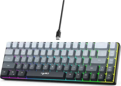 Obrázok produktu pre Herná klávesnica RGB - Drôtová 61 kláves - Kapacitná - Anti-ghosting - Programovateľné klávesy - Anglické rozloženie - USB - Čierna