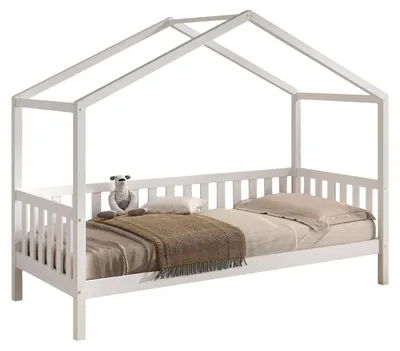 Produktbild von Hausbett >Dallas< in Weiß, Kiefer massiv - 210x170x97cm (BxHxT)