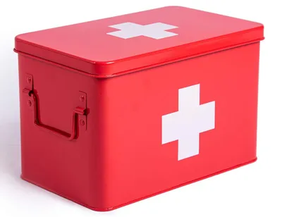 Image de Omgoods - Armoire de rangement rétro - Trousse de premiers secours en métal, 32 x 19 x 20 cm
