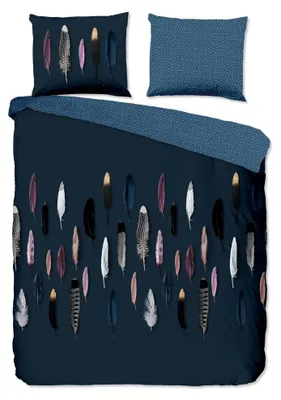 Produktbild von good morning Renforcé Bettwäsche 3 teilig Bettbezug 200 x 220 cm Kopfkissenbezug 60 x 70 cm Feathers 6659.20.02 Blue