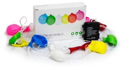 LED-Lichterkette, 12 Ballons, batteriebetrieben, farbwechselnd