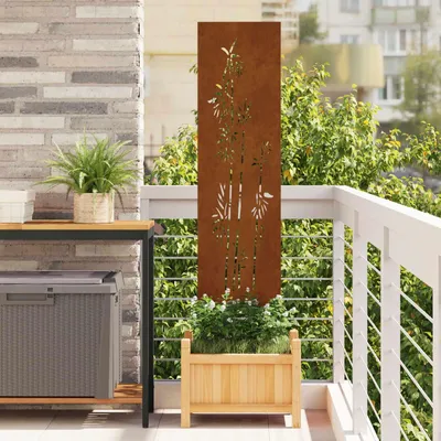 Immagine prodotto di vidaXL Schermo da giardino in tela arrugginita 32 x 140 cm in acciaio resistente alle intemperie