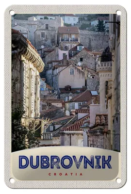 Produktbild von Blechschild Reise 12x18cm Blick auf Dubrovnik Kroatien Stadt Schild