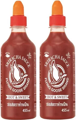 Produktbild von 2er Pack - FLYING GOOSE Hot & Sweet Chilli Sauce (2x 455ml) | Sriracha Chilisauce, scharf & süß