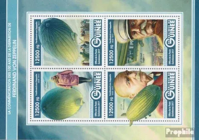 Produktbild von Briefmarken Guinea 2017 Mi 12336-12339 Kleinbogen (kompl. Ausgabe) postfrisch Zeppelin