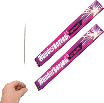 Produktbild von jameitop® 20 Stück WUNDERKERZEN SUPERLANG ganzjahres Kinderfeuerwerk goldene Flamme Kat F1 BAM-F1-0282/06-VP
