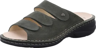 A single green sandal is shown from a side-diagonal view against a white background.