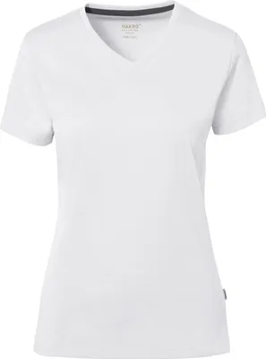 Produktbild von HAKRO Hakro Damen V-Shirt Baumwolle Tec #169 Gr. S weiß
