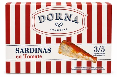SARDYNKI PORTUGALSKIE W SOSIE POMIDOROWYM 120G DORNA