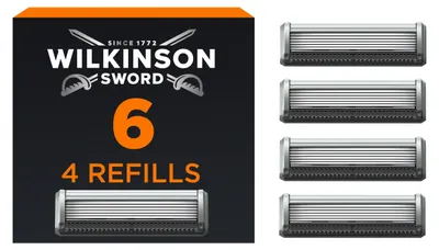 Produktbild von Wilkinson Sword Rasierklingen zu 6 High-Performance Rasierer 4 Stück, Männer, Wilkinson Sword, 6 High-Performance, Silber, 4 Stück(e)