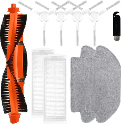 Produktbild von liveryde Zubehör Ersatzteile für Xiaomi Mi Robot Vacuum-Mop 2S / Mop Pro / STYJ02YM / Xiaomi Robot Vacuum S12, 1 Hauptbürste, 4 Seitenbürste, 2 Hepa Filter, 2 Wischtücher, 1 Reinigungswerkzeug