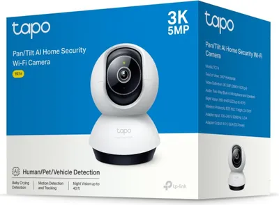 Obrázek produktu pro TP-Link Tapo TC74, Bezpečnostní IP kamera, Vnitřní, Bezdrátový, 10 m, Amazon Alexa & Google Assistant, Strop/stůl