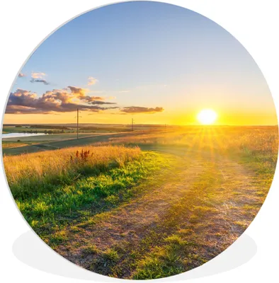 Produktbild von MuchoWow® Rundes Wandbild - Runde Bilder Sonne - Natur - Landschaft Ø 30 cm Kreis Wanddekoration Kunststoff - Wandkreis - Wandschmuck - Schlafzimmer - Bilder - Der Kreis - Kunst für die Wohnung - Plastik - Kunstdruck - Wandbild
