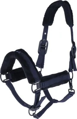 Produktbild von Covalliero Halfter dark navy H/W 2025 mit Kunstfell, Größe:Cob