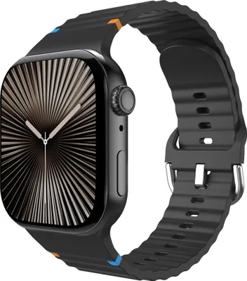Produktbild von Cazy Uhrenarmband geeignet für Apple Watch Band (ActiveFlex) – Smartwatch-Armbänder – Universelles Armband geeignet für Apple Watch 38/40/41/42 mm - Schwarz