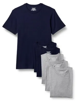 Immagine prodotto di A. Essentials. Magliette intime da uomo, modello slim fit, con scollo rotondo, confezione da 6