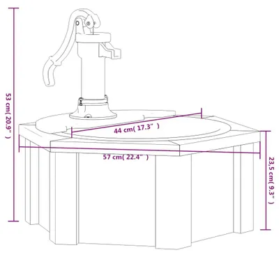 Obrázek produktu pro vidaXL Zahradní fontána s čerpadlem 57x57x53 cm Masivní jedlové dřevo