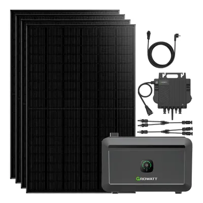 Produktbild von Growatt NOAH 2000 Balkonkraftwerk 1820W mit NEO 800W Microinverter und 5M AC Kabel, App-Steuerung, Plug-and-Play