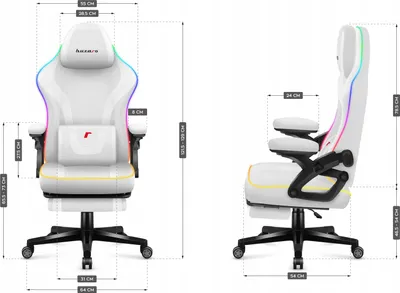 Image de Chaise de jeu Huzaro Force 4.6 RGB White Mesh