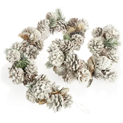 Produktbild von COM-FOUR® Weihnachtsgirlande, 120 cm lange weiße Adventsgirlande mit Glitzer, wiederverwendbare Girlande zur weihnachtlichen Dekoration
