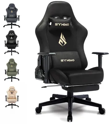Zdjęcie produktu dla Ergonomiczne krzesło gamingowe - krzesło biurowe - fotel gamingowy - krzesło do biura - obrotowe krzesło - z podnóżkiem i podparciem lędźwiowym