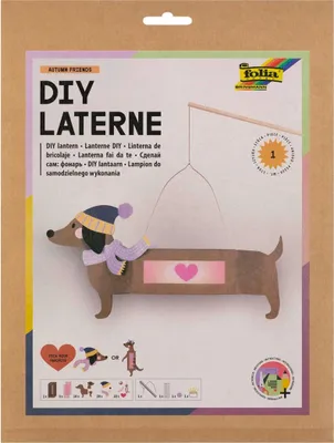 Produktbild von folia Laternen-Bastelset AUTUMN FRIENDS natur