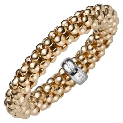 Produktbild von Ring Damenring Fingerring elastisch Himbeer Breite 4mm aus 585 Gold Rotgold Innenumfang 56mm Ø17.8mm