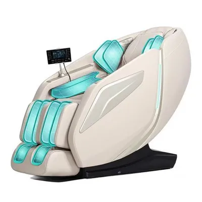 Produktbild von HealthRelife 4D-Massagestuhl mit Luftkissen, Zero Gravity, Shiatsu-Fußmassage, APP-Steuere, Beige