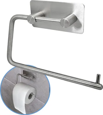 Produktbild von Sanics WC-Rollenhalter Ohne Bohren - Toilettenpapierhalter Selbstklebend - Hängender WC-Papierhalter - Klorollenhalter Silber Edelstahl