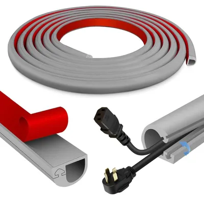 Produktbild von Kabelkanal selbstklebend Kabelführung Kabelschutz - 14 x 10 mm - 1 m - Grau - Für Wand, Boden und Ecken