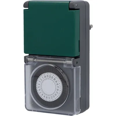 Produktbild von UNITEC Tageszeitschaltuhr analog, für den Außenbereich, 30 Minuten-Abstände, Mini, grau
