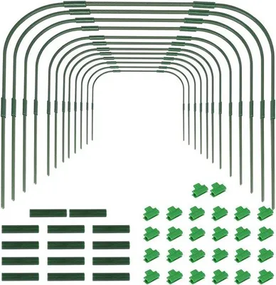 Produktbild von Famanu Folientunnel Set 12 Stück - Metallbögen für Pflanzen, 80 x 90 cm