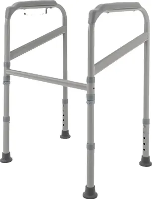 Obrázok produktu pre Bezpečnostná podpera na toaletu, nastaviteľná výška 65-86 cm, nosnosť do 200 kg , svetlo sivá