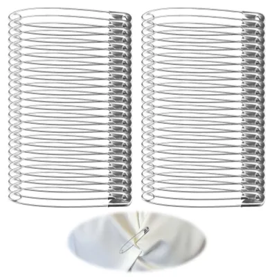 Sicherheitsnadeln 45 mm, rostbeständig, 50 Stück, Silber