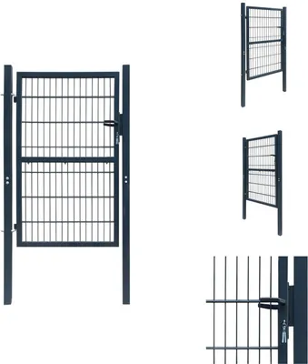 Immagine prodotto di vidaXL 2D Cancello di recinzione (cancello singolo) grigio antracite 106x210 cm - Cancelli da giardino