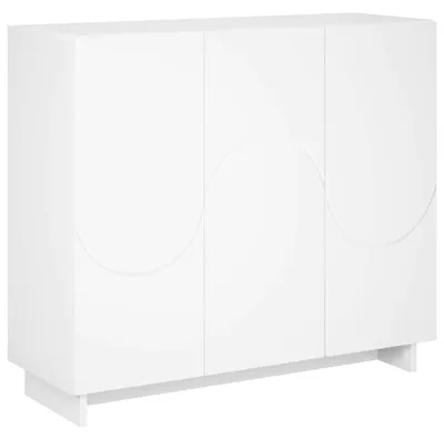 Obrázok produktu pre Komoda, biela, 85,5 x 31 x 75 cm, drevovláknitá doska