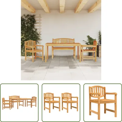 Produktbild von The Living Store 4-tlg. Garten-Essgruppe Massivholz Teak
