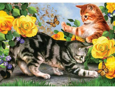 Produktbild von PRACHT Malen nach Zahlen Junior Spielende Katzen