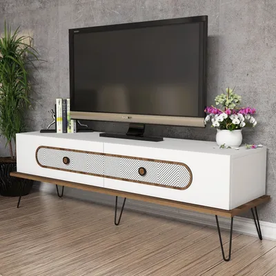Produktbild von Skye Decor, Ekol- Ekol DEC, Weiß, TV-Schränke, 45x145x40 cm, 100% Melaminbeschichtete Partikelplatte